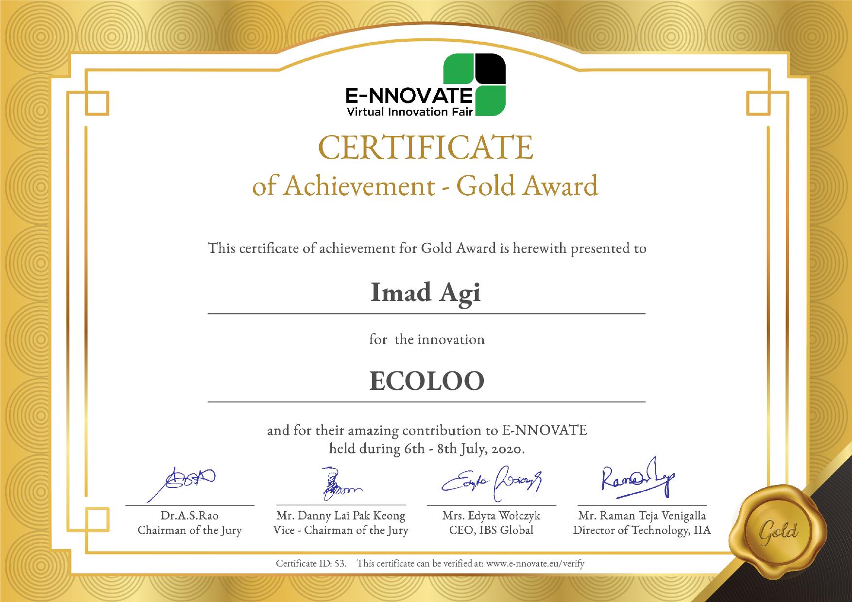 ECOLOO Award: E-nnovate